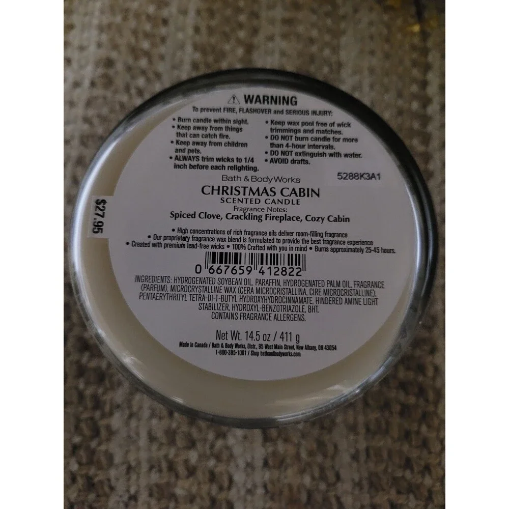 Christmas Cabin - Bath and Body Works 3-wick Candle